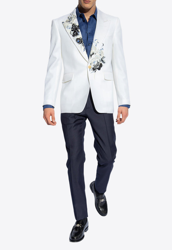 Dolce & Gabbana, NOOS, VTK, Men, Clothing, Shirts, Formal Shirts, Long-Sleeved Shirts Logo Embroidered Button-Up Shirt Blue G5LH9Z FUTB6-B3681