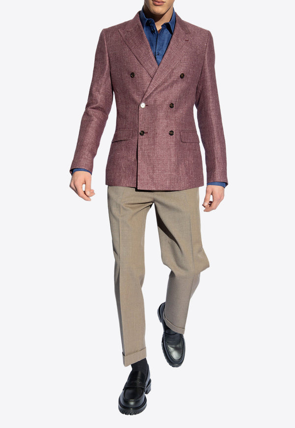 Dolce & Gabbana, NOOS, VTK, Men, Clothing, Jackets, Blazers, Tailoring, Suit Blazers Double-Breasted Wool Blend Blazer Bordeaux G2NW1T FU3RU-F0429