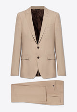 Dolce & Gabbana Single-Breasted Pinstripe Wool Suit Beige GK0RMT FR20O-S8051