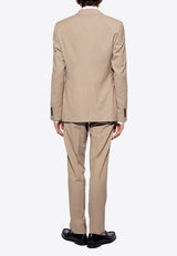 Dolce & Gabbana Single-Breasted Pinstripe Wool Suit Beige GK0RMT FR20O-S8051