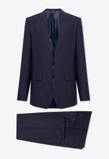 Dolce & Gabbana Single-Breasted Checked Wool Suit Navy Blue GK0EMT FQ2NJ-S8101