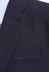 Dolce & Gabbana Single-Breasted Checked Wool Suit Navy Blue GK0EMT FQ2NJ-S8101
