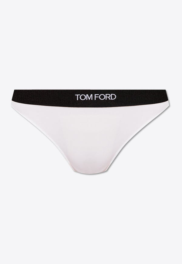 Tom Ford Logo Waistband Thong White KNJ009 JEX011-AW002