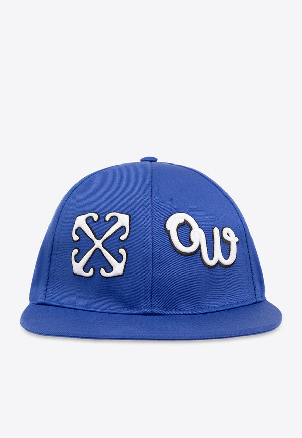 Off-White Logo Embroidered Baseball Cap Blue OMLB055S24 FAB005-4601
