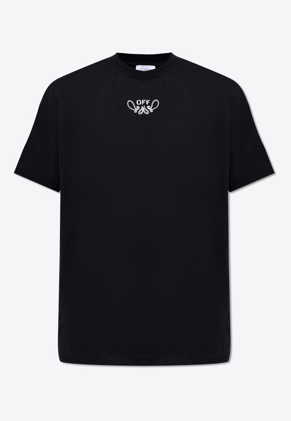 Off-White Paisley Motif Crewneck T-shirt Black OMAA027S24 JER001-1001
