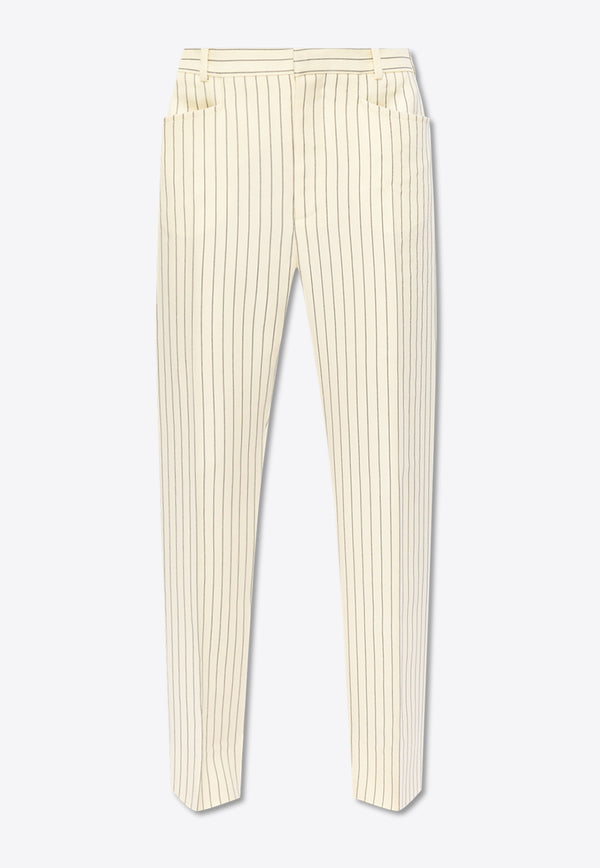Tom Ford Striped Straight-Leg Pants Cream PAW558 FAX1158-XECBL