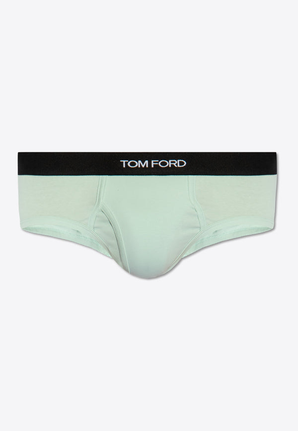 Tom Ford Logo Waistband Briefs Green T4LC11040 0-338