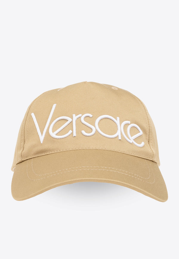 Versace Logo Embroidered Baseball Cap Beige 1010746 1A10785-2KH30