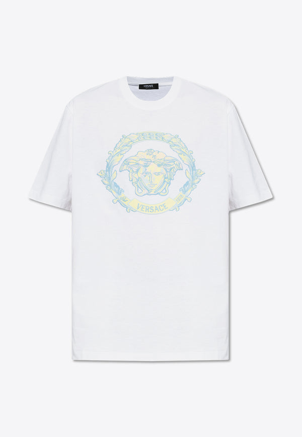 Versace Barocco Wave Crewneck T-shirt White 1013302 1A10687-1W000