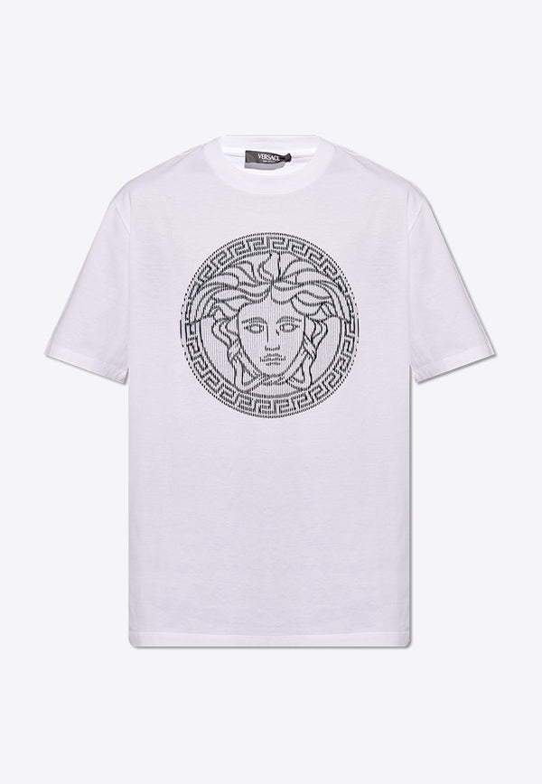 Versace Medusa Sliced Crewneck T-shirt White 1013302 1A10721-1W000