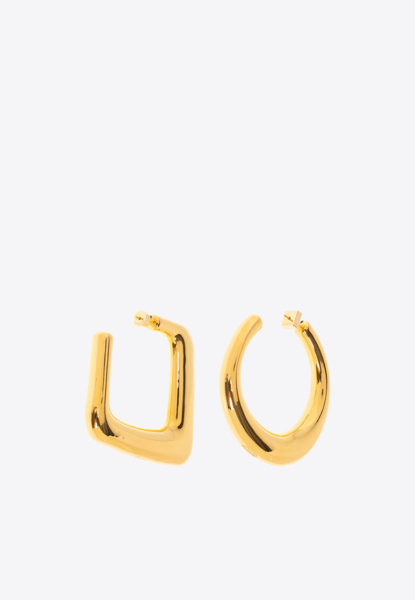 Jacquemus Ovalo Asymmetrical Earrings Gold 241JW653 5845-270