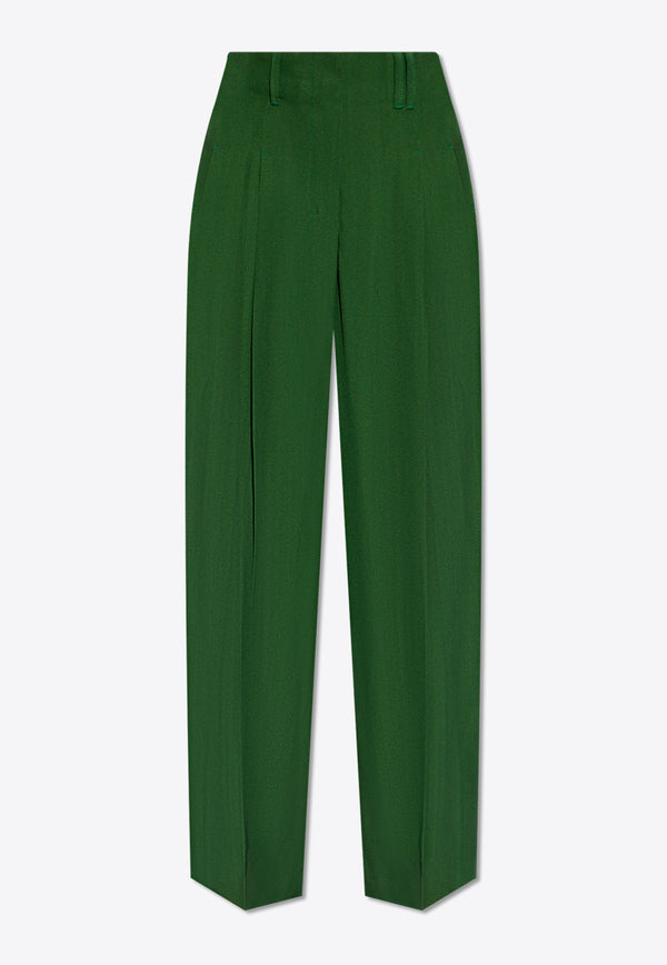 Jacquemus Le Titolo High-Waist Tailored Pants Green 241PA082 1547-590