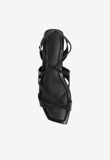 Jimmy Choo Ayla Leather Flat Sandals Black AYLA FLAT NAP-BLACK