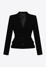 Dolce & Gabbana Single-Breasted Wool Blend Blazer Black F27AWT FUBF1-N0000