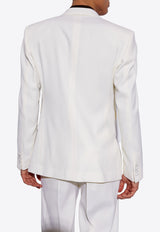 Dolce & Gabbana Single-Breasted Stretch Wool Blazer Cream G2SC9T FUBGG-W0001