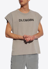 Dolce & Gabbana Logo Print Sleeveless T-shirt Gray G8RF8T G7M3O N0634
