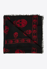 Alexander McQueen All-Over Skull Motif Scarf Black 557717 4943Q-1074
