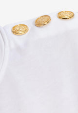 Balmain Logo Print Sleeveless T-shirt White CF1ED001 BB02-GAB