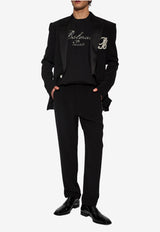 Balmain Embroidered Logo T-shirt Black CH1EH015 PC19-EJP