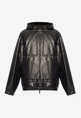Moncler Ramiere Logo Embossed Windbreaker Jacket Black J10911A00044 597C3-S99