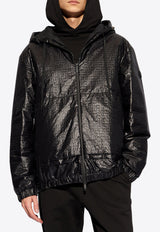 Moncler Ramiere Logo Embossed Windbreaker Jacket Black J10911A00044 597C3-S99