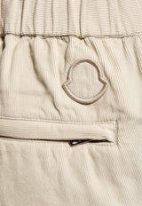 Moncler Logo Embroidered Corduroy Pants Grey J10912A00022 597J0-215