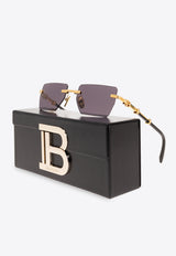 Balmain Pierre Square Sunglasses Gray BPS-150E-53 0-0
