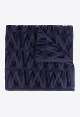 Moncler Logo Monogram Beach Towel Navy Blue J10913D00004 0U347-742