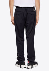 Moncler Side Stripe Logo Track Pants Navy Blue J10912A00005 597FV-77D