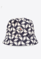 Moncler Logo Monogram Bucket Hat Navy Blue J10933B00044 597MX-F70