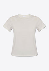 Moncler Logo Embroidered Crewneck T-shirt White J10938C00019 M3926-03D
