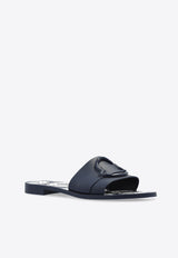 Moncler Mon Logo Rubber Slides Navy Blue J109B4C00130 M4256-77B