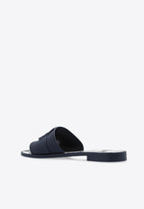 Moncler Mon Logo Rubber Slides Navy Blue J109B4C00130 M4256-77B