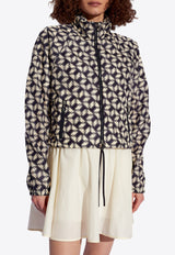 Moncler Mapressa Chain Print Cropped Jacket Navy Blue J10931A00141 597MX-F70