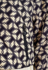 Moncler Mapressa Chain Print Cropped Jacket Navy Blue J10931A00141 597MX-F70