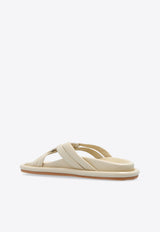 Moncler Bell Smooth Leather Slides Cream J109B4L00130 M4041-20N