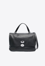 Zanellato Medium Postina Leather Shoulder Bag Black 0680100040000M_Z0001