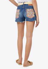 MC2 Saint Barth Libby Floral Patch Denim Shorts Denim ARZ0001_01456F