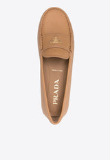 Prada Triangle Logo Leather Loafers Beige 1DD082F005ATG_F0018
