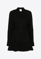 Patou Ruffled Mini Shirt Dress Black DR1360017_999B