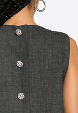 Prada Feather and Petal Trimmed Mini Dress Gray P3L05RSOOO13XK_F0480