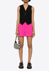 P.A.R.O.S.H Elasticated Waist Poplin Shorts Fuchsia D210149CANYOX24_042