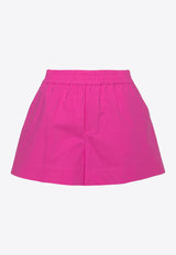 P.A.R.O.S.H Elasticated Waist Poplin Shorts Fuchsia D210149CANYOX24_042