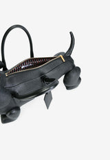 Thom Browne Hector Pebbled Leather Top Handle Bag Black MAG050A00198_001