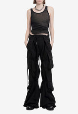 Ann Demeulemeester Mara Wrinkled Sheer Cropped Tank Top Black B0011982FA434_099