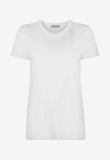 Moncler Classic Logo-Patch Crewneck T-shirt J10938C73200V8058_033 Natural