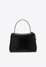 Balenciaga Medium Rodeo Croc-Embossed Leather Tote Bag Black 7897722AA5L/R_BALEN-1000