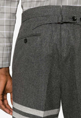 Thom Browne 4-bar Striped Wool Blend Tailored Pants Gray MTC051AF0666_035