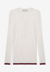 Gucci Signature Web-Trimmed Sweater White 792759XKEAH/P_GUC-9060