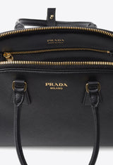 Prada Medium Saffiano Leather Shoulder Bag Black 1BG537VMOM2A4A_F0002